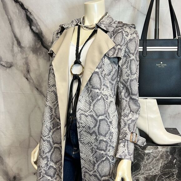 Few Moda brand charcoal, snake print vegan suede jacket - Picture 2 of 10